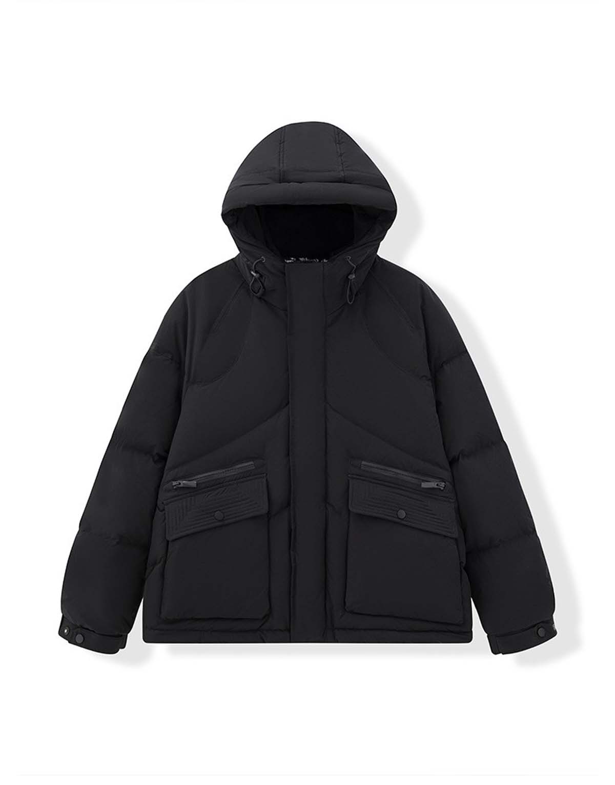 Short white duck down men's jacket-d60041